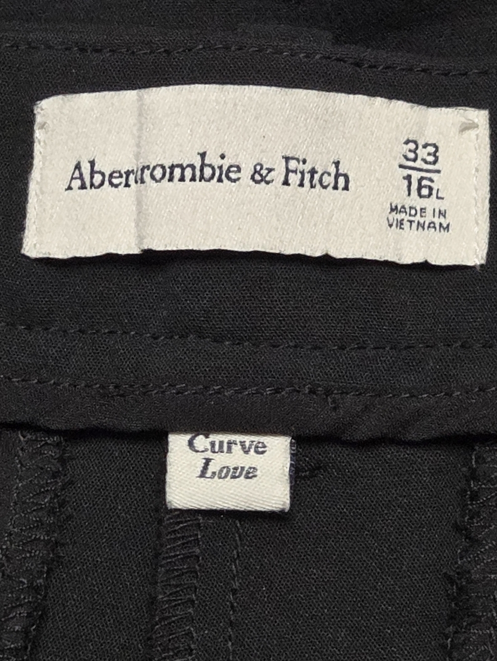 Abercrombie & Fitch Sloane Tailored High Rise Wide Leg Dress Pants Black 33 16 L - Picture 8 of 10